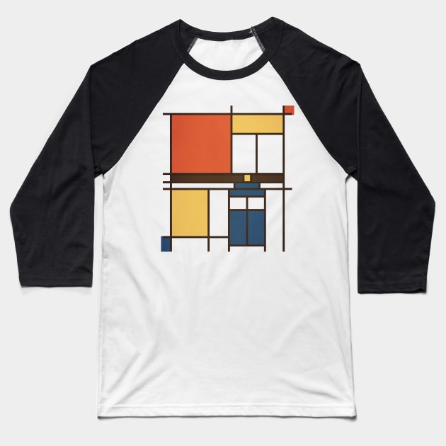 Mondrian Who Baseball T-Shirt by perdita00